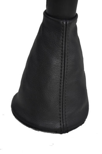 FITS VW fox 2006  black leather gear gaiter black stitch CUSTOM NEW MADE IN UK