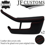D RED STITCH LEATHER 2X FRONT DOOR POCKET TRIM COVER FOR JAGUAR XJ6 XJ12 73-79