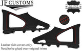 RED STITCH 2X REAR WINDOW PANEL LEATHER COVERS FOR TOYOTA SUPRA MK4 93-02 JF1