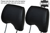 BLACK STITCHING 2X FRONT HEADREST SKIN COVER FITS SUBARU IMPREZA WRX STI 01-05