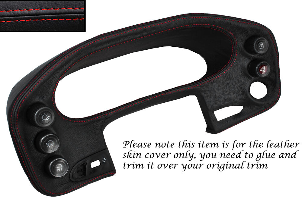 RED STITCH SPEEDO DASH POD LEATHER SKIN COVER FITS PORSCHE 928 S S2 S4 90-95