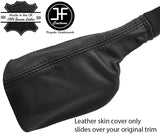 BLACK STITCH REAL LEATHER HANDBRAKE GAITER COVER FITS DEFENDER 90 110 STYLE 2