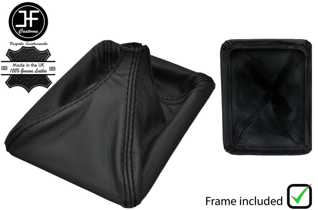 BLACK STITCH LEATHER MANUAL GEAR GAITER + PLASTIC FRAME FOR DODGE NITRO 07-12