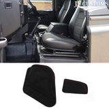 D RED ST. 2X SUEDE SEAT HANDLE KNOB & PLATE COVER+FRAME FOR LAND ROVER DEFENDER