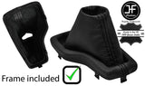 BLACK STITCH AUTOMATIC LEATHER GEAR GAITER+PLASTIC FRAME FITS HYUNDAI I40 12-19