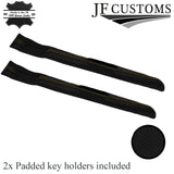 YELLOW RED STITCH PERFORATED LEATHER 2X CAR KEY HOLDER FITS VW GOLF MK5 V 03-09