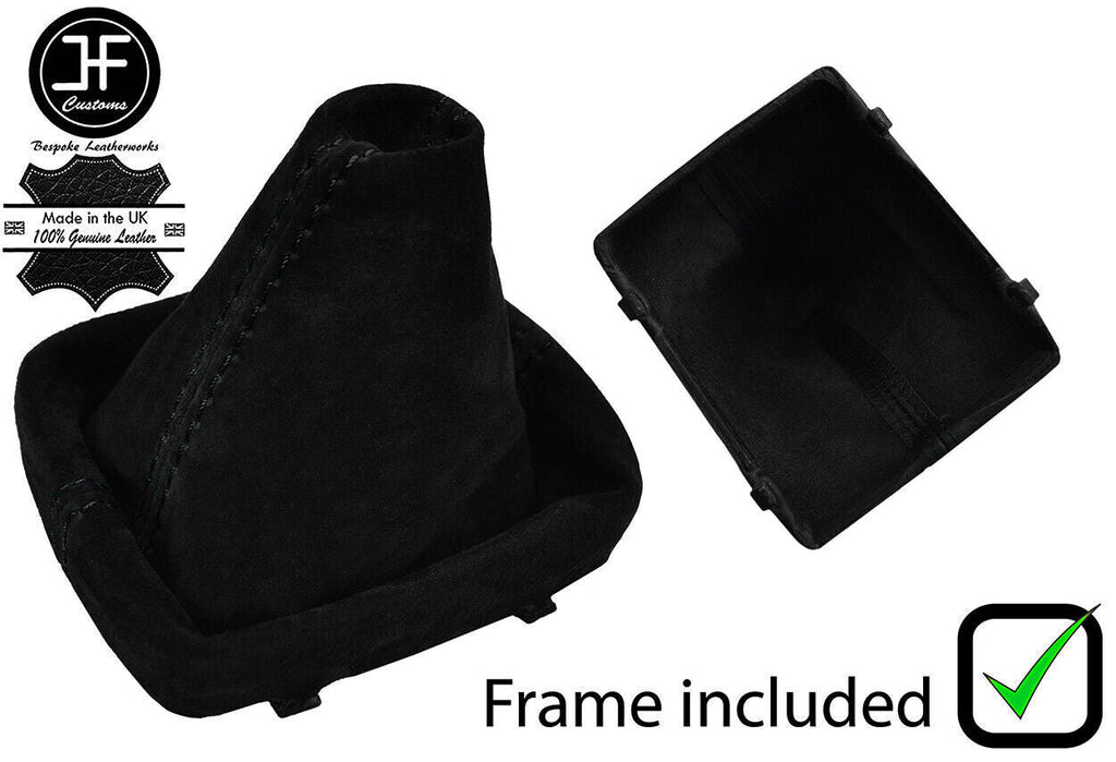 BLACK STITCH SUEDE MANUAL GEAR GAITER + PLASTIC FRAME FOR AUDI A3 8V 2013-2018