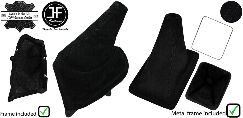BLACK STITCH SUEDE GEAR + HANDBRAKE + FRAMES FOR TOYOTA JZX 100 CHASER 96-00
