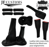 BLACK STITCH LEATHER COVERS FOR DEFENDER 90 83-06 INTERIOR RECOVERY STARTER KIT