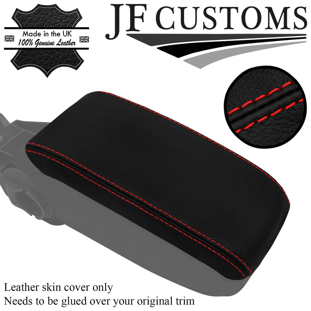 RED STITCH ITALIAN LEATHER ARMREST LID COVER FOR AUDI A3 8P 04-12 STYLE 2