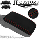 RED STITCH ITALIAN LEATHER ARMREST LID COVER FOR AUDI A3 8P 04-12 STYLE 2