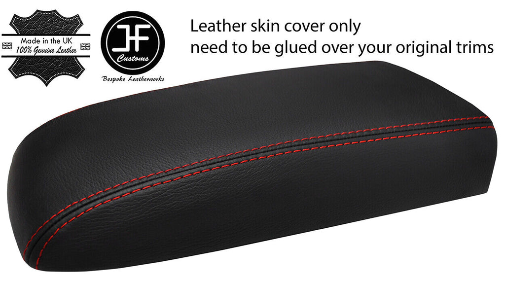 RED STITCHING ARMREST REAL LEATHER COVER FITS SAAB 9-7X 97X 2005-2009 CUSTOM NEW