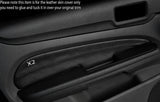 BLACK STITCH 2X FRONT DOOR CARD TRIM SKIN COVERS FITS FORD FOCUS MK3 05-08 5DR