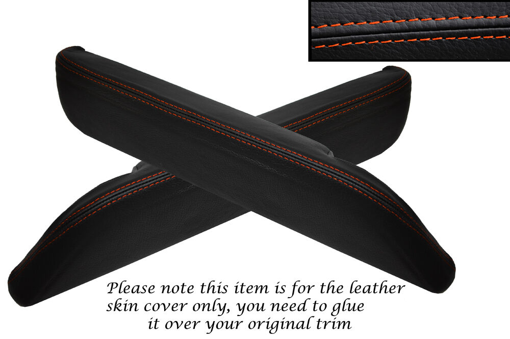ORANGE STITCH 2X FRONT DOOR ARMREST SKIN COVERS FITS DATSUN 260Z 280Z 79-83