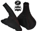 RED STITCH FOR VAUXHALL TIGRA A GENUINE LEATHER GEAR HANDBRAKE GAITER SET
