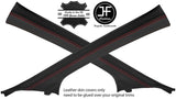 RED STITCH 2X A PILLAR REAL LEATHER COVERS FITS HONDA CIVIC MK9 2012-2018