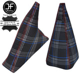 RED STITCH TARTAN FABRIC GEAR & HANDBRAKE GAITER FOR VW T4 TRANSPORTER 1T