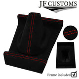 RED STITCH SUEDE GEAR + SURROUND COVERS + FRAME FOR BMW 3 SERIES E21 75-83