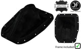 BLACK STITCH SUEDE GEAR GAITER+PLASTIC FRAME BRACKET FITS NISSAN 300ZX 89-96