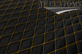 YELLOW DIAMOND STITCH QUILTED VINYL  PADDED PANEL LUXURY PREMIUM 125CM X 85CM
