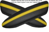 BLACK & YELLOW 2X PANTHERS DOOR ARMREST LEATHER COVER FITS BMW MINI COOPER 04-06