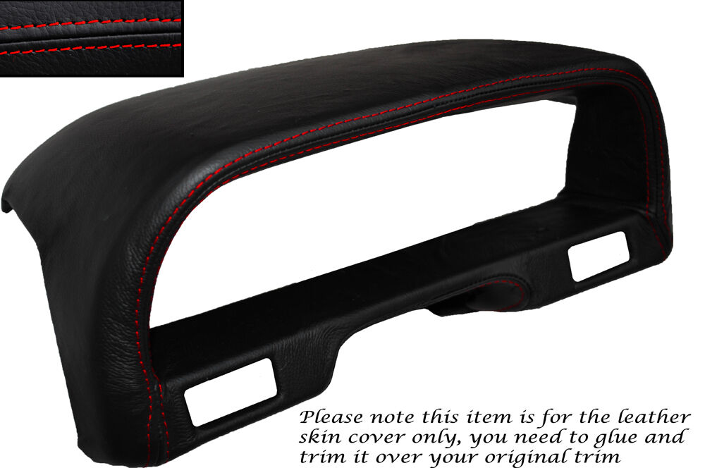 RED STITCH SPEEDO SURROUND HOOD LEATHER SKIN COVER FITS HONDA CRX 88-89