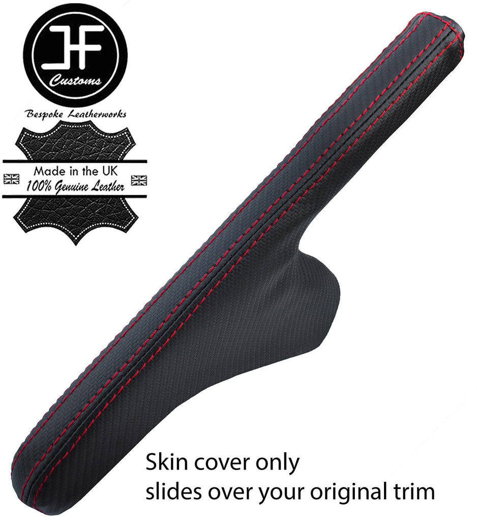 RED STITCH CARBON FIBER VINYL HANDBRAKE GAITER FOR FORD FIESTA MK6 MK7 02-08