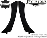 BLACK STITCH PERFORATED LEATHER 2X FRONT DOOR HANDLE COVER FOR BMW E90 E9X