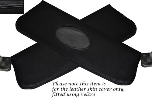 BLACK STITCHING FITS JAGUAR MK2 2X SUN VISORS LEATHER SKIN COVERS ONLY