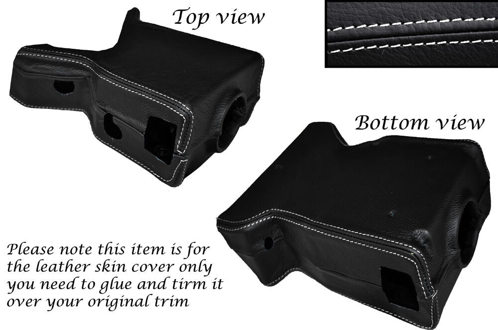 WHITE STITCH STEERING SHROUD SKIN COVER FITS LAND ROVER DEFENDER 90 110 83-06