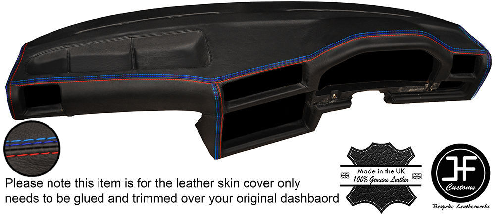 TRI STITCH REAL LEATHER DASH DASHBOARD COVER FITS BMW 3 SERIES E30 82-92 STYLE 2
