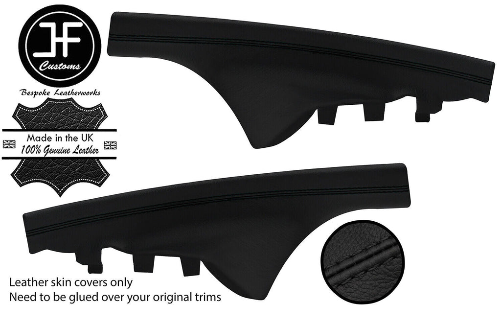 BLACK STITCH 2X REAR DOOR SEAT SILL LEATHER COVERS FOR BMW 1 SERIES F20 11-19