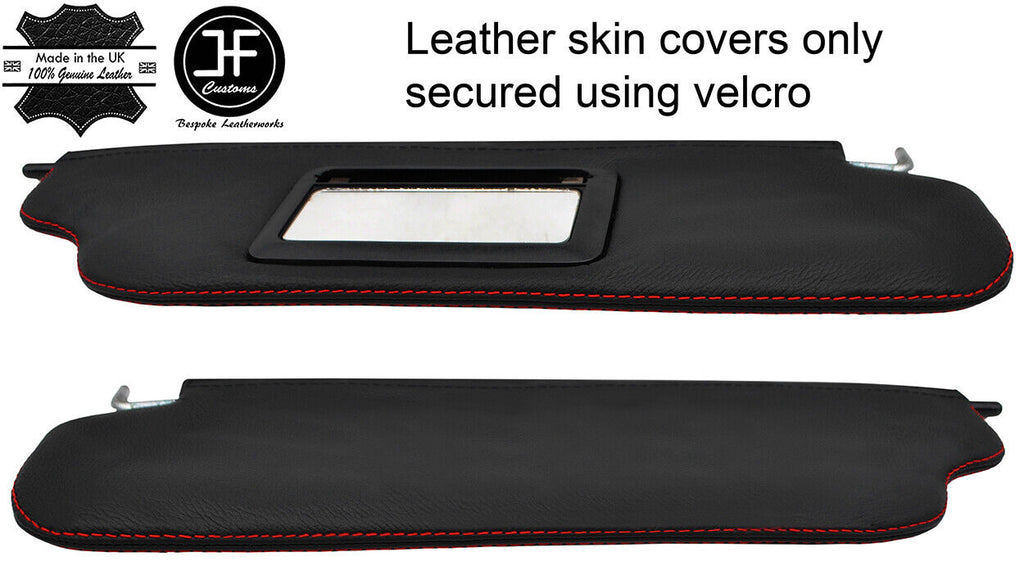 RED STITCHING 2X REAL LEATHER SUN VISOR COVERS FITS DATSUN 280Z 1975-1978