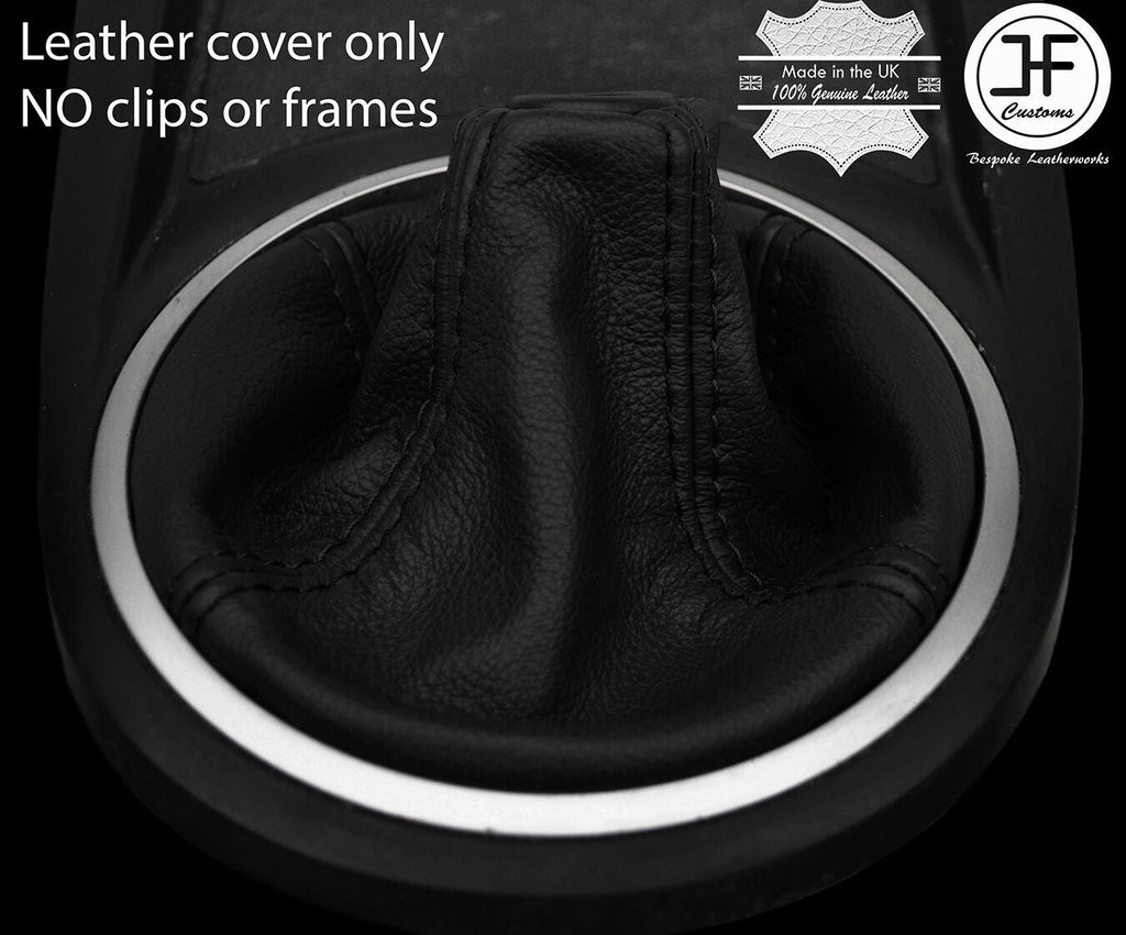 BLACK & BLACK REAL LEATHER MANUAL GEAR GAITER FITS HYUNDAI COUPE 2002-2008