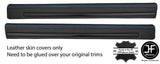 BLUE STITCH 2X FRONT DOOR CAPPING LEATHER COVERS FITS FORD ESCORT MK3 3 DOOR