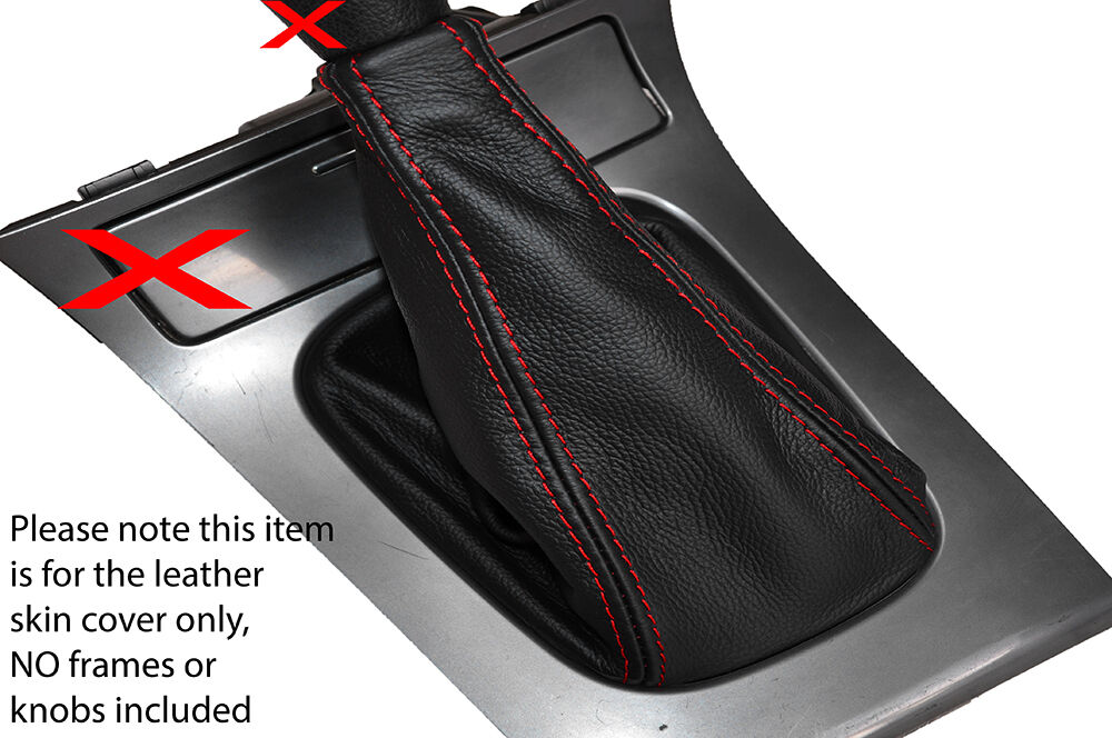 RED STITCHING LEATHER MANUAL GEAR GAITER FITS SUBARU OUTBACK 2004-2007