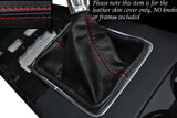 RED STITCHING MANUAL LEATHER GEAR GAITER FITS AUDI A3 2013-2015 CUSTOM NEW