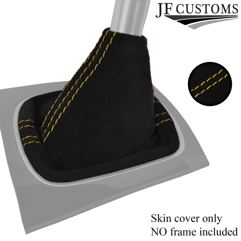 YELLOW STITCHING REAL SUEDE MANUAL GEAR GAITER FITS AUDI A3 8P 2004-2012