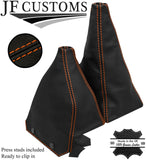 ORANGE STITCH TOP GRAIN LEATHER MANUAL GEAR +HI LOW GAITER FOR NISSAN PATROL Y60