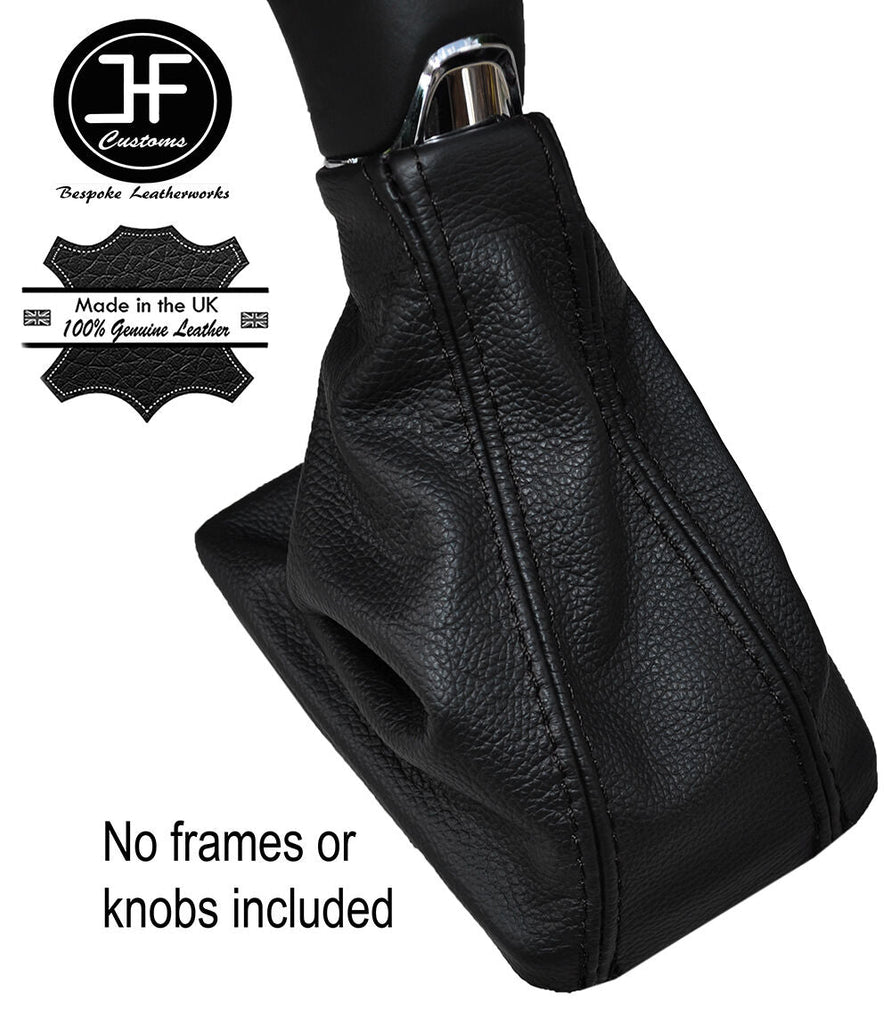 BLACK STITCHING MANUAL LEATHER GEAR GAITER FITS SKODA FABIA 2014-2016 CUSTOM NEW