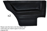 BLACK STITCH 2X REAR DOOR CARDS LEATHER SKIN COVERS FITS VW GOLF MK1 COUPE 3 DR