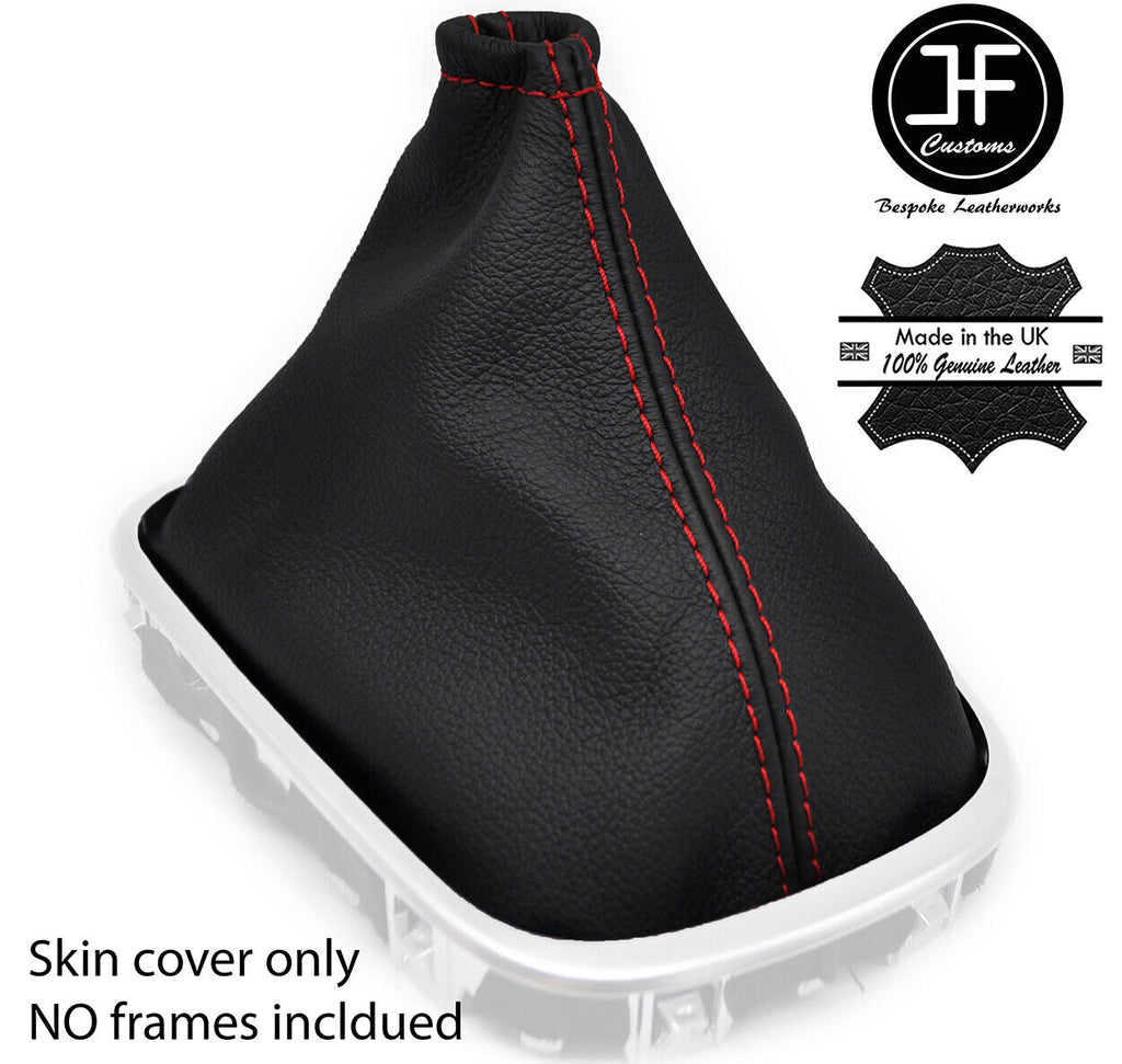 RED STITCH TOP GRAIN LEATHER GEAR GAITER FITS RENAULT KADJAR 2015-2019