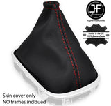 RED STITCH TOP GRAIN LEATHER GEAR GAITER FITS RENAULT KADJAR 2015-2019