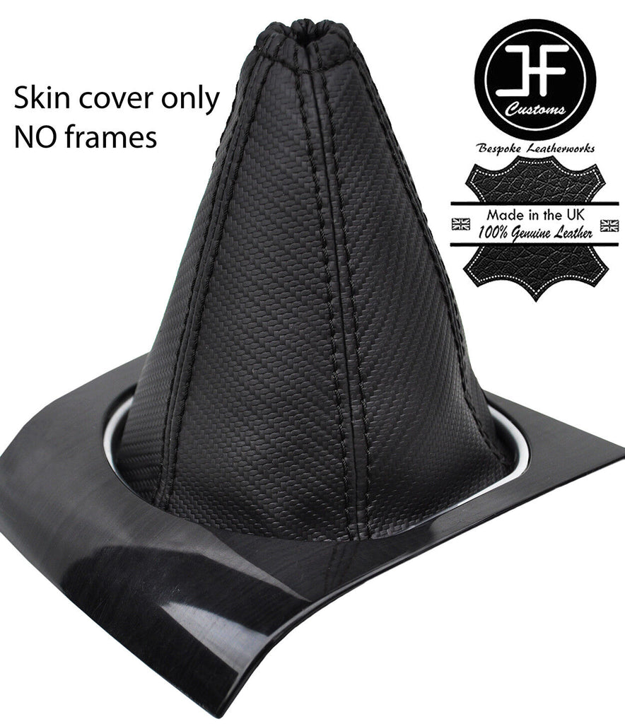 BLACK STITCH CARBON FIBRE VINYL MANUAL GEAR GAITER FITS FORD MONDEO MK3 01-03