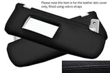 BLACK STITCH 2X SUN VISORS LEATHER COVERS FITS FIAT 500 & 500 ABARTH 2007-2013