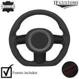 D RED STITCH LEATHER 3-SPOKE STEERING TRIM COVERS+FRAMES FOR MINI R50 R52 R53