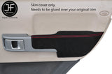 RED STITCH 2X REAR DOOR ARMREST SUEDE COVERS FITS RANGE ROVER VOGUE 02-06