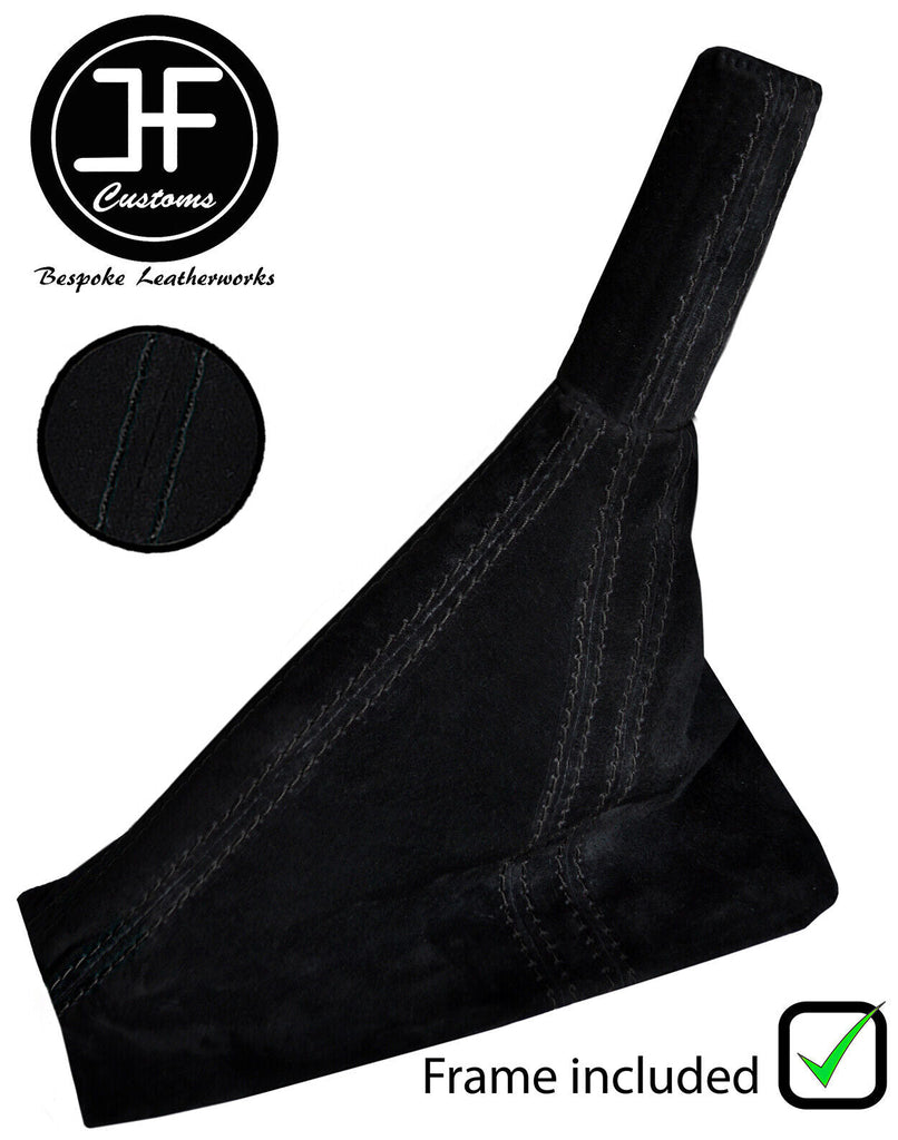 BLACK STITCH SUEDE HANDBRAKE + METAL FRAME + HANDLE COVER FOR CORVETTE C5 97-04