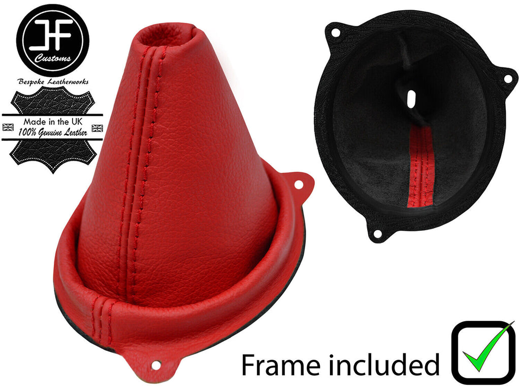 RED REAL LEATHER GEAR GAITER + PLASTIC FRAME FOR ROVER 75 1999-2005 CUSTOM NEW
