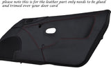 RED STITCH 2X DOOR CARD LEATHER SKIN COVERS FITS MAZDA MX5 MK2 MIATA 98-05